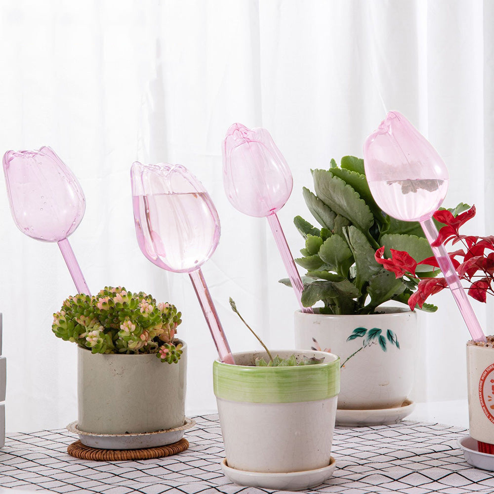 4Pcs Tulip Model Plant Watering Globes for Flower Automatic Watering