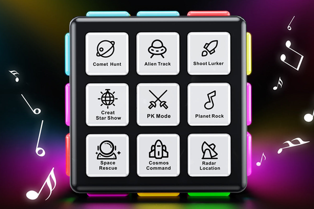 Rechargeable Game Handheld Cube 15 Fun Brain and Memory Games with Score Screen for Teens