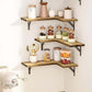 Corner Floating Shelves Set of 3 Wall Mounted Rustic Wood Storage Display Shelves