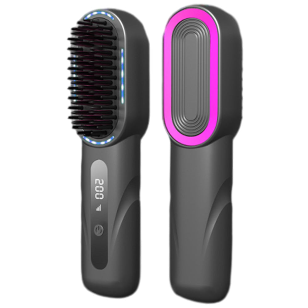 Rechargeable Cordless Hair Straightener Brush with LED Display