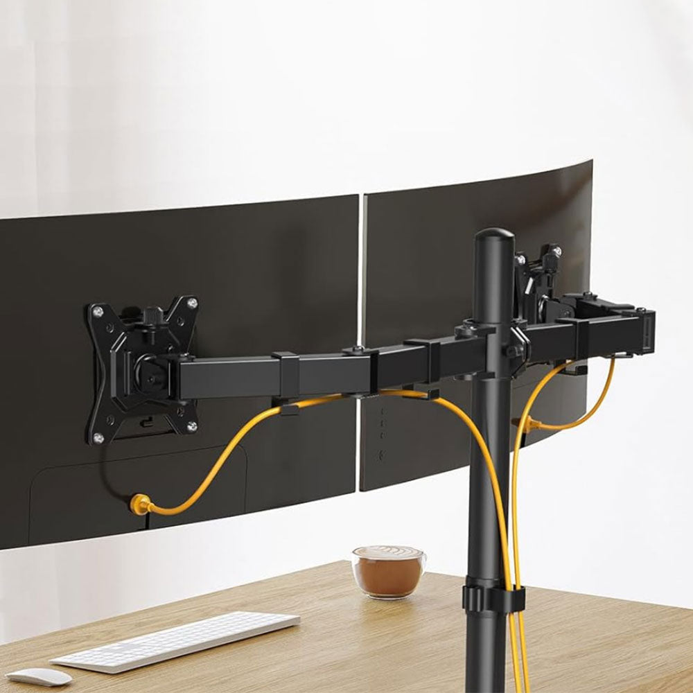 Dual Monitor Arm Mount Desk Stand For 13-27Inch Screen TV Max 9KG