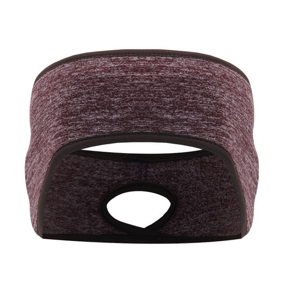 Two Fleece Ear Warmer Headbands with Ponytail Hole-Style 1