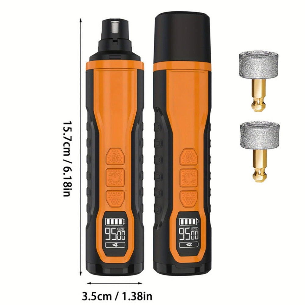 5 Speed Electric Pet Nail Grinder with LED Light 2 Diamond Bits for Cats Dogs