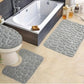 3Pcs Bathroom Mat Set Pebble Pattern Foam Bath Rug Washable Bath Mats for Bathroom Floor