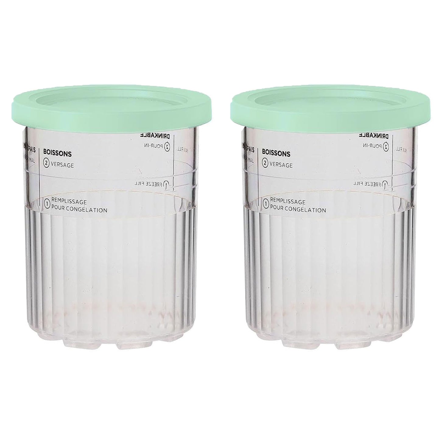 2Pcs Ice Cream Pints Containers And Lids, Compatible With Ninja NC500, NC501 Series