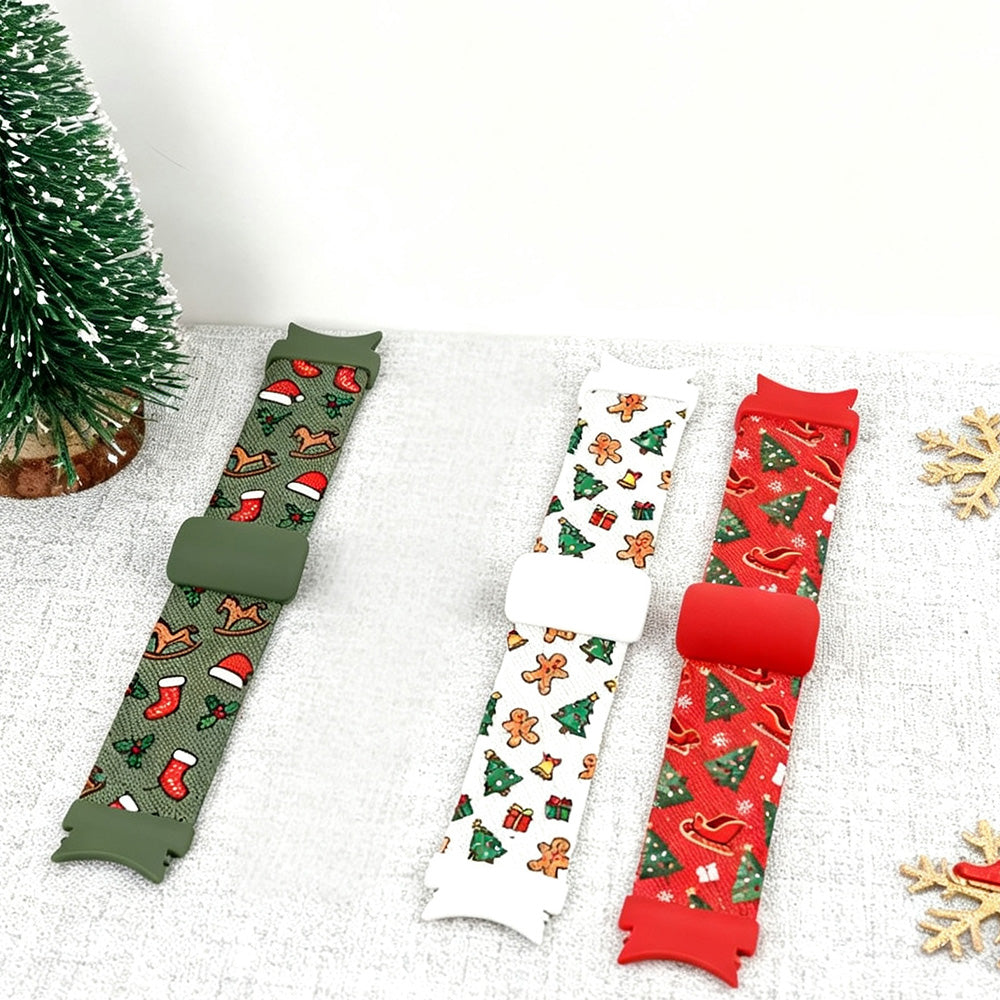 3 PCS Christmas Nylon Watch Bands Compatible with Samsung 6th Gen Quick Release