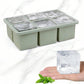 3Pcs Silicone Ice Cube Trays with Lid 6 Cavity Large Square Mold for Whisky Cocktail