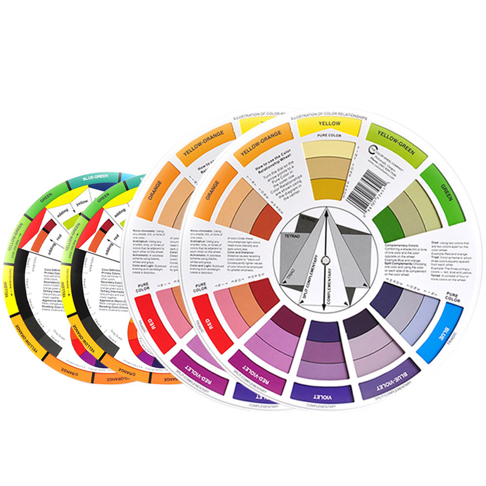 2Pcs Rotating Mixing Guide Color Wheel for Nail Art and Painting