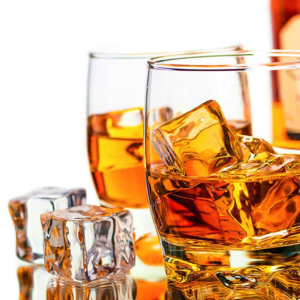 25 Pack Clear Simulated Ice Cubes for Drink Reusable Ice Cubes for Decor Home Bar Parties