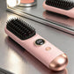 Cordless LCD Hair Straightening Brush 2-in-1 Portable Styling Tool for Travel