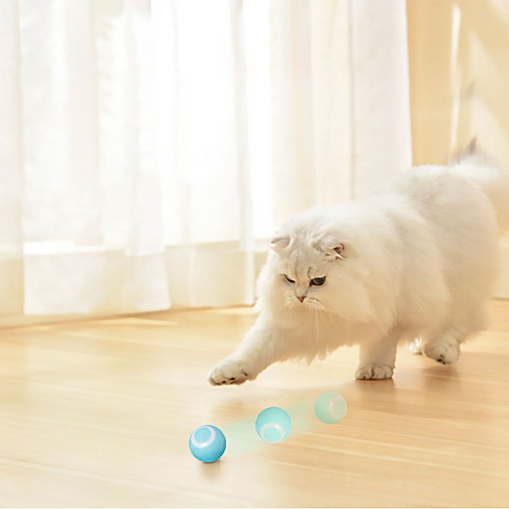 2PCS Interactive Smart Cat Toy Automatic Rolling Cat Ball Self-Moving Kitten Toys
