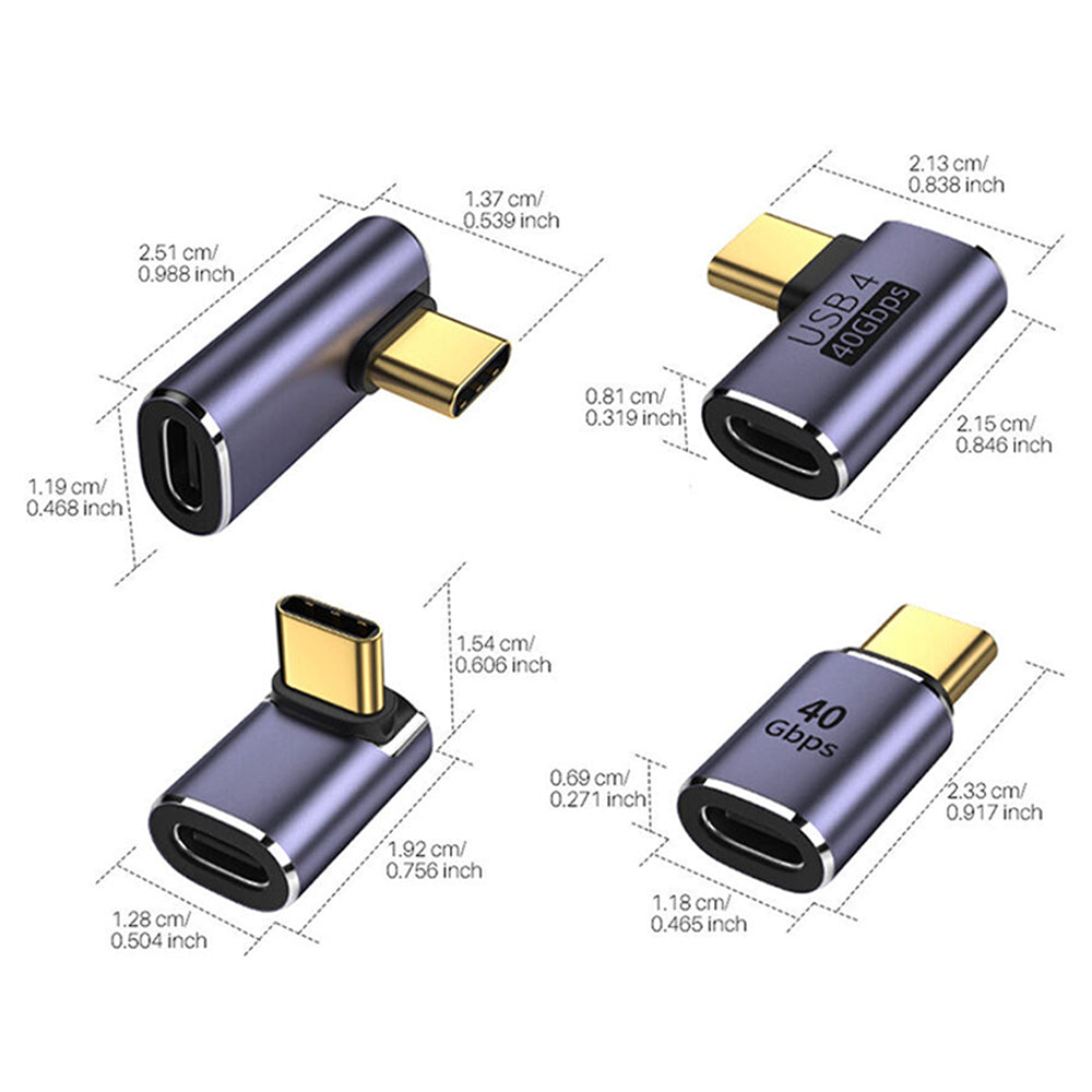 5Pcs 100W USB4.0 40Gbps Type C Male/Female to USB C Female Adapter Extender