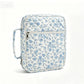 Quilted Book Cover Bag with Pen Loops Ribbon Bookmark Zipper