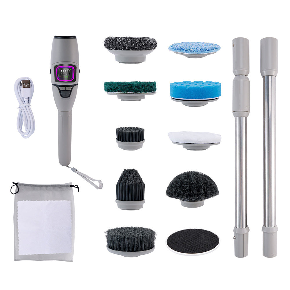 Electric Spin Scrubber with 10 Brush Heads 3 Speeds Cordless Cleaning Brush for Home Office