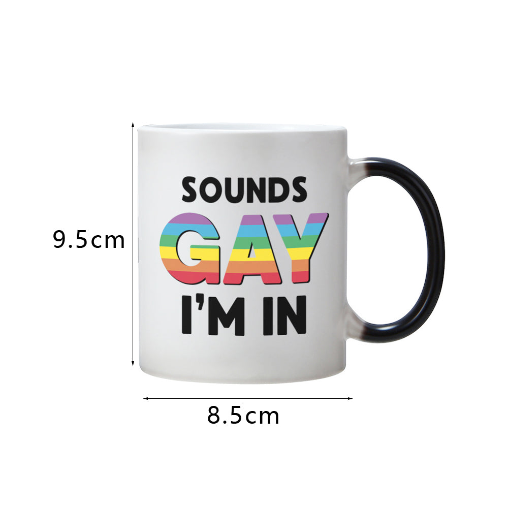 350ml Gay Heat Colour Change Coffee Cup