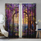 2Pcs Stained Glass Flower Wisteria Printed Curtain for Home Decor