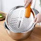 3Pcs Stainless Steel Vegetable Cutter Bowl Set with Grater and Strainer