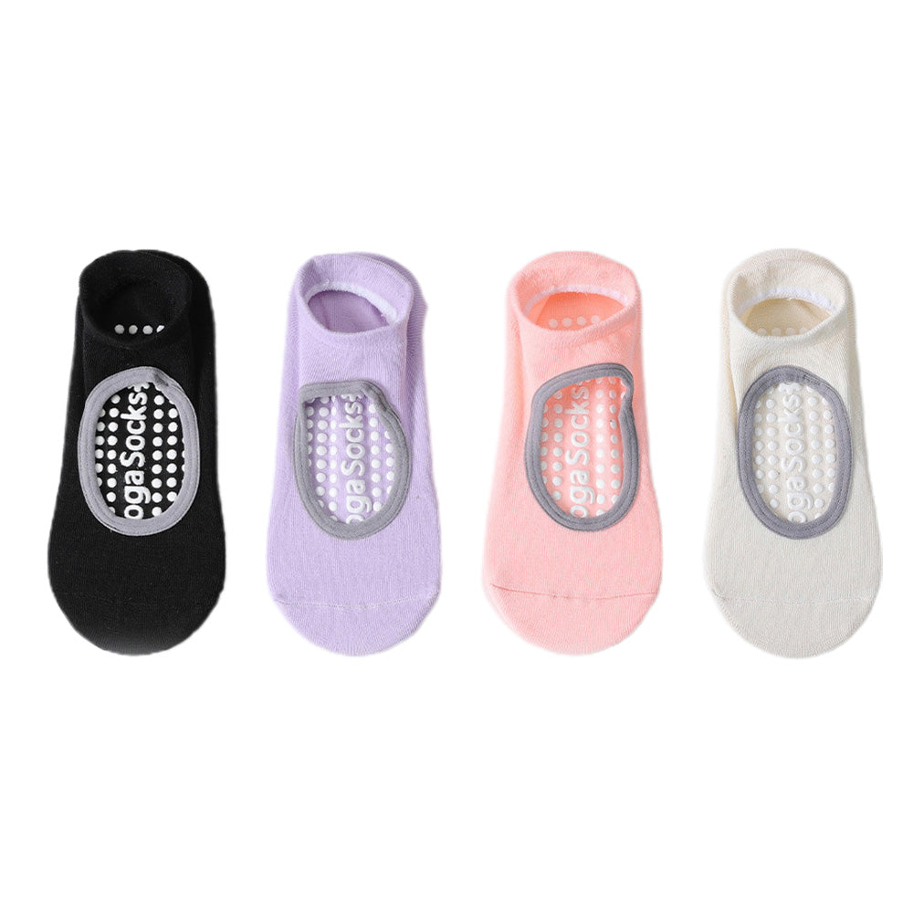 4 Pairs Non Slip Pilates Socks for Women with Yoga Socks with Arch Support