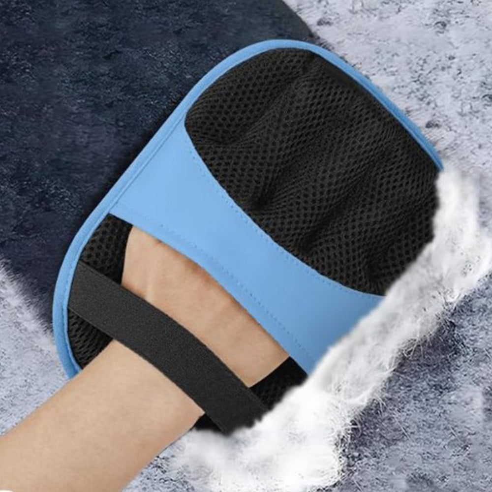 Electrostatic Pet Hair Remover Gloves Lint Brush for Furniture auto seats-Blue