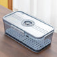 Transparent Bread Box with Timer Drainboard Lid Kitchen Storage Container for Food