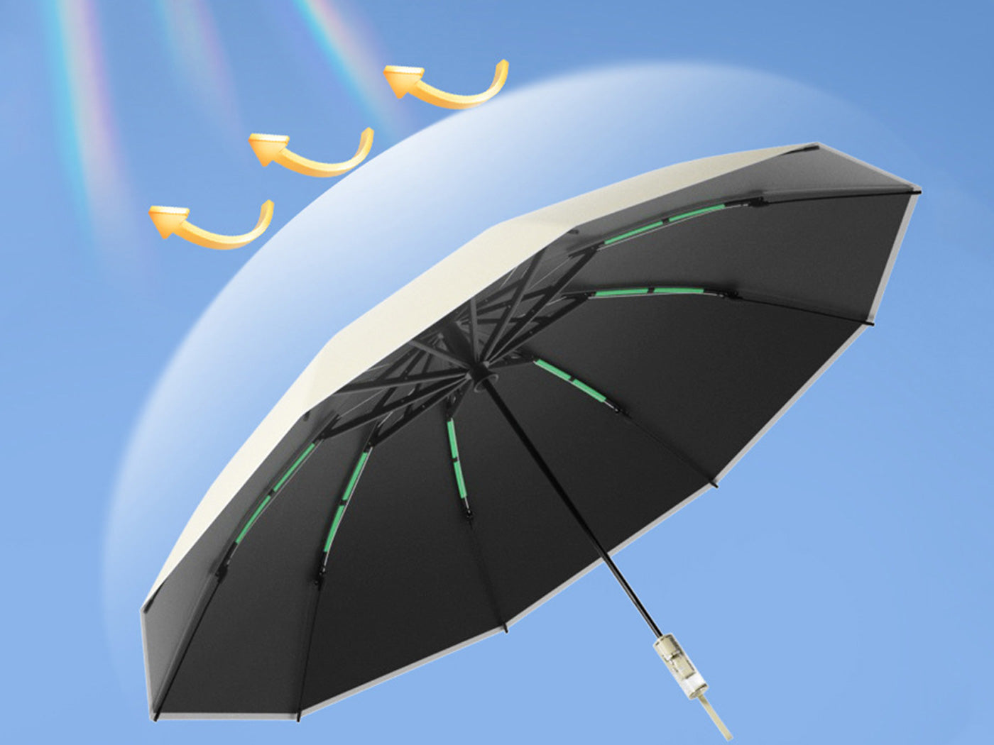 Easy Close Inverted Umbrella Compact Automatic Umbrella with Reflective Stripe
