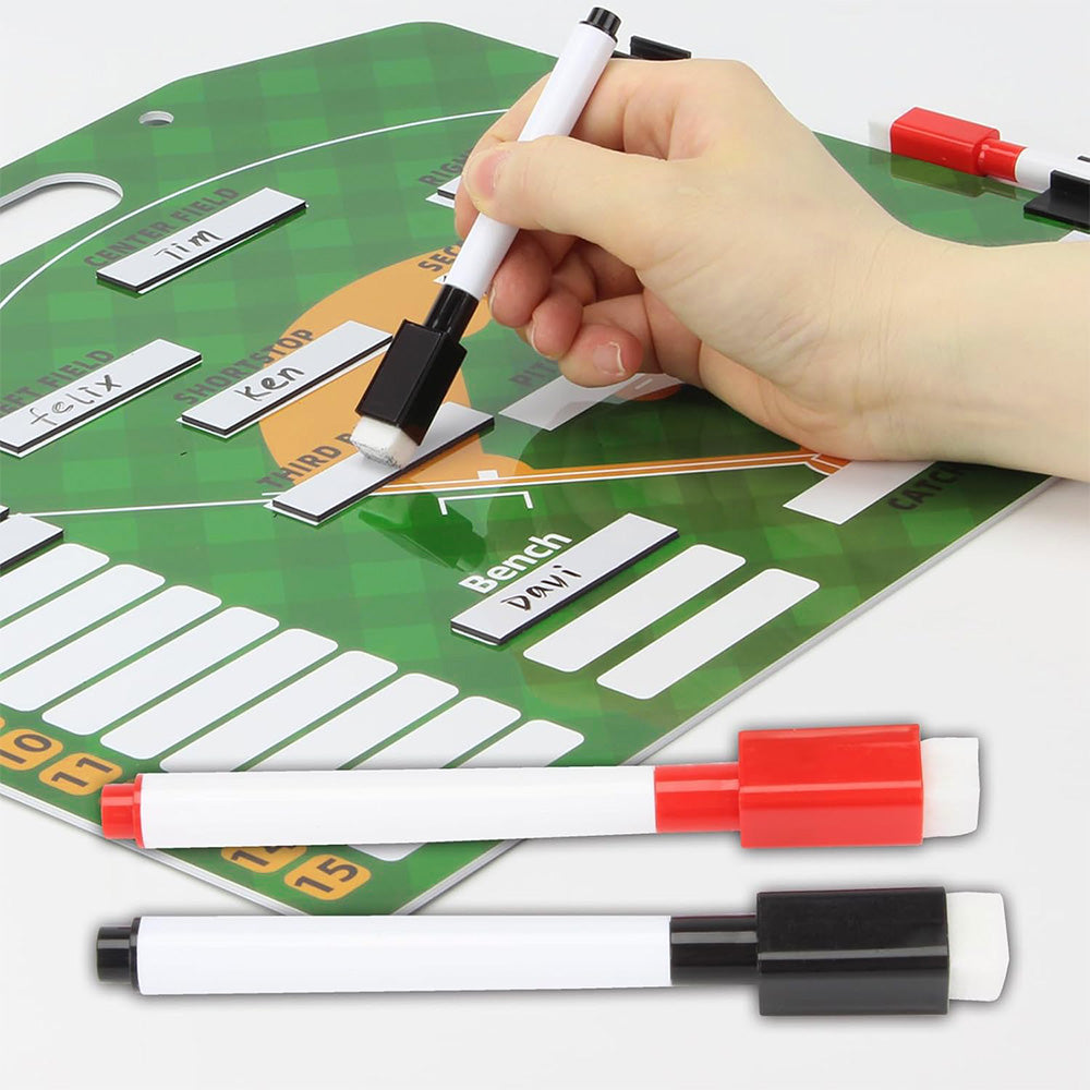 Double Sided Baseball Lineup Coaching Board with Accessories