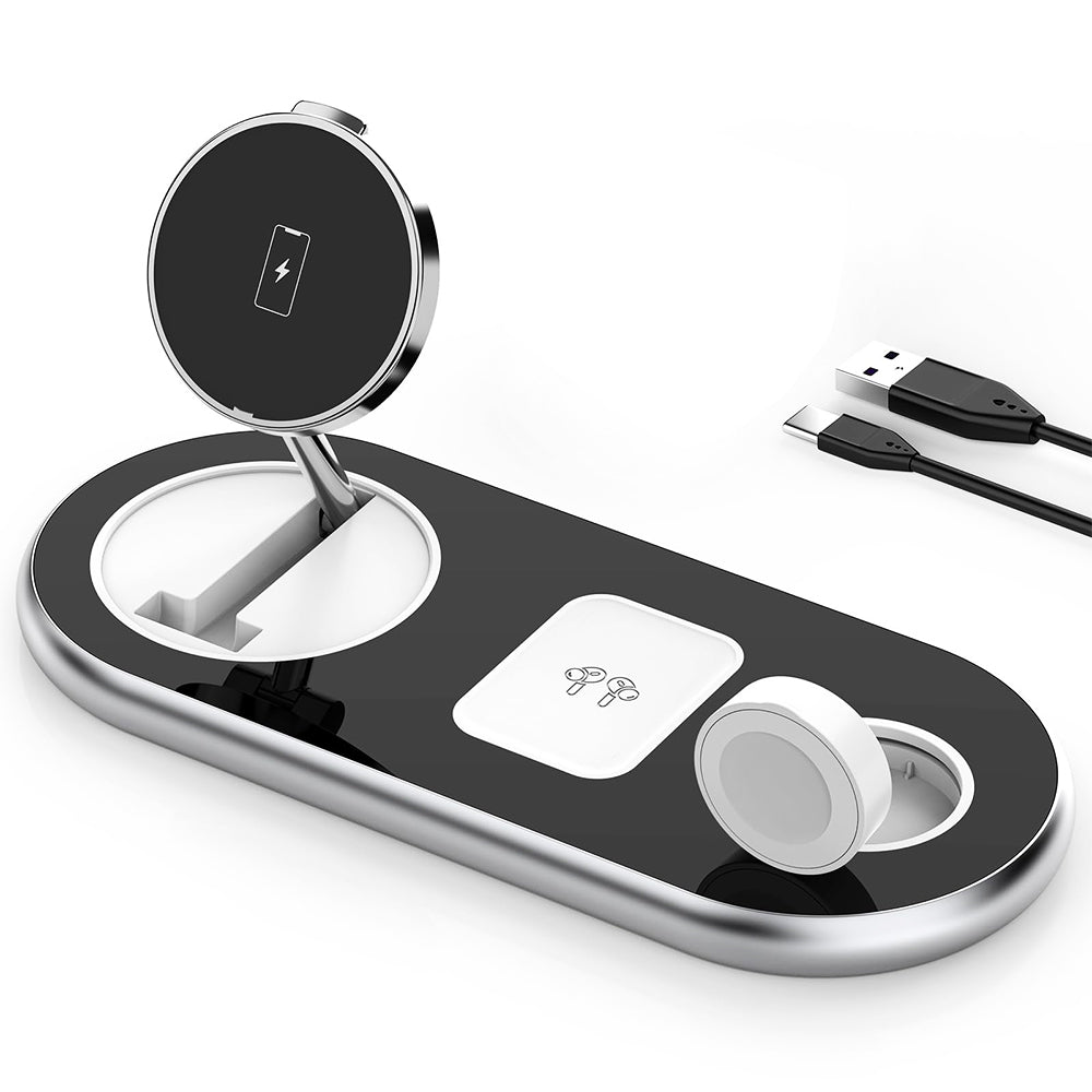 3 in 1 Wireless Charging Station For Apple Devices Magsecurity Wireless Charger Station