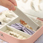 Portable Jewelry Case Travel Jewelry Box with Button