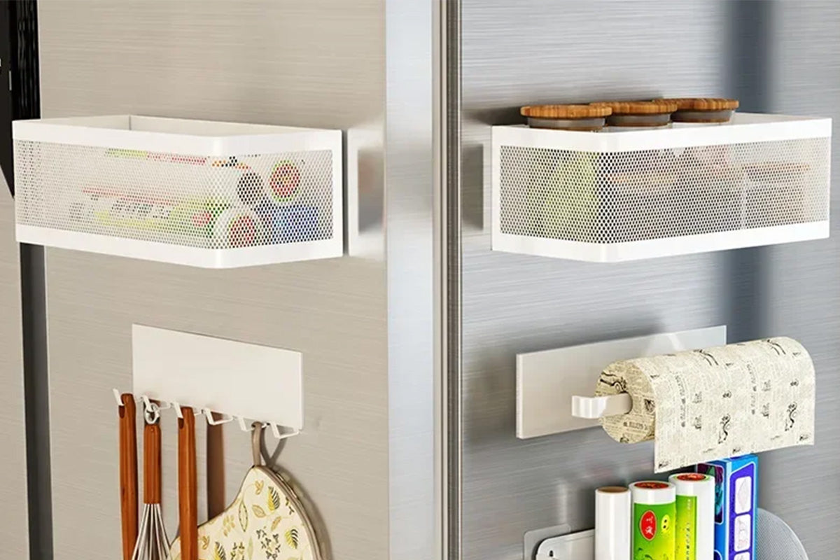 No-Drill Wall-Mounted Metal Storage Rack for Kitchen & Bathroom Garlic Ginger Green Onion Organizer