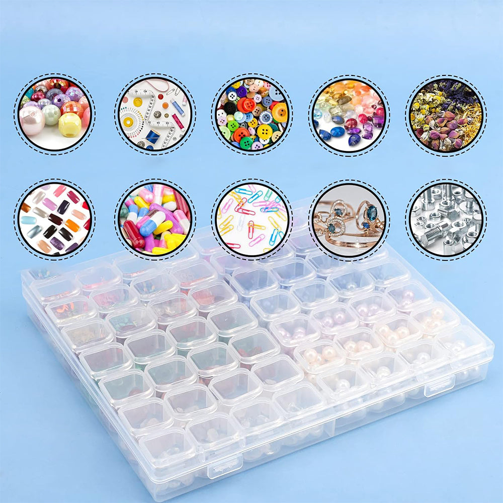 2Pcs Clear Mini Multi-Functional Portable Jewelry Pill OrganizerBox
