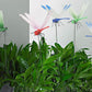 3PCS Outdoor Fake Dragonfly Rod Clip 3D Dragonfly Garden Decoration