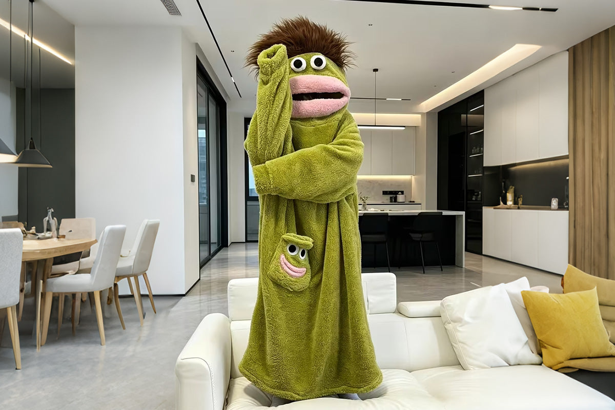Adults Funny Oversized Fluffy Fleece Hooded Wearable Blanket Warm Hooded Robe Loungewear