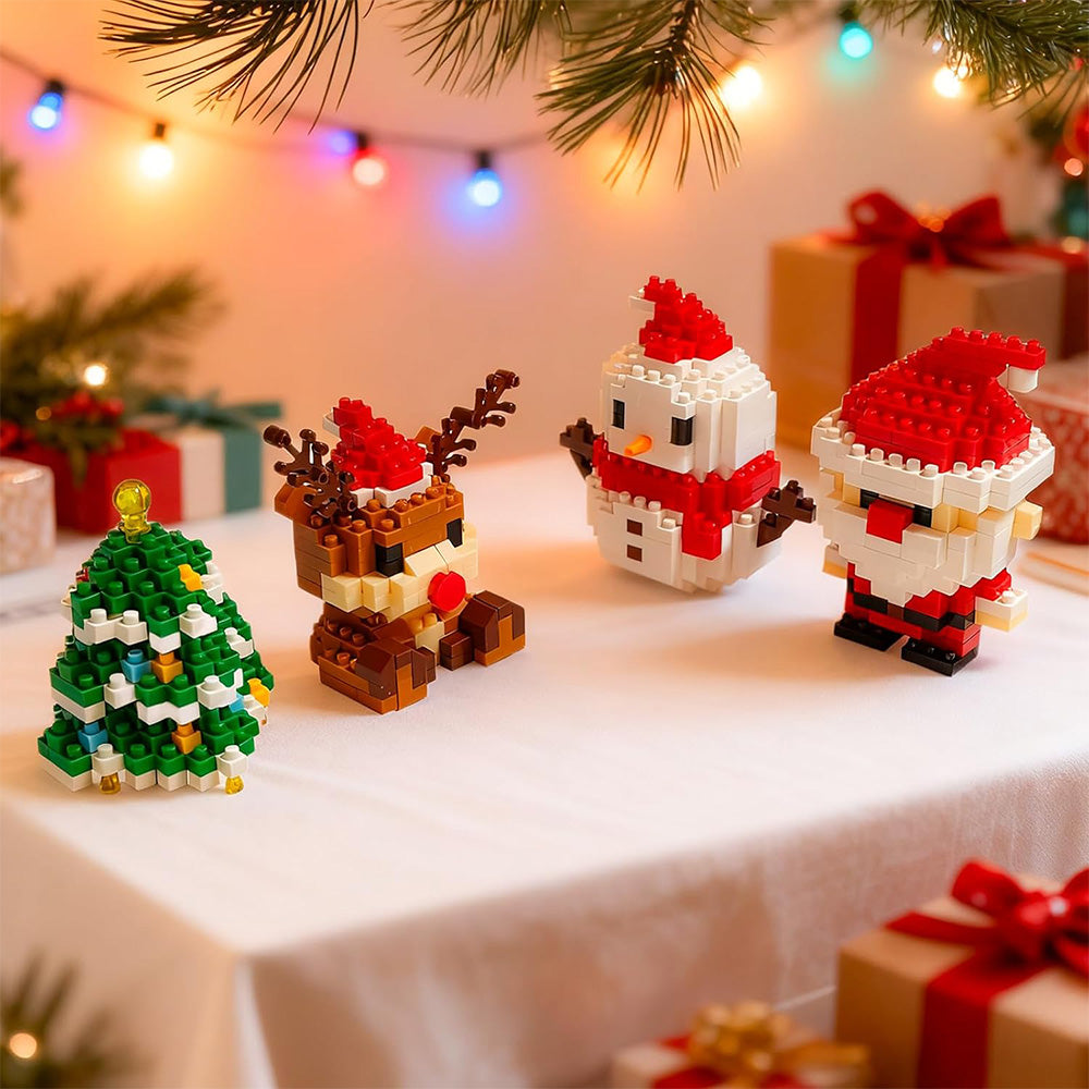 Christmas Building Blocks Set Xmas Building Figures DIY Stocking Stuffers