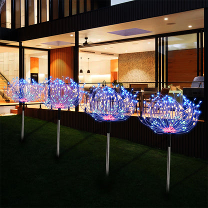 4-In-1 LED Solar Firework Garden Lights Outdoor Path Lawn Decor Lamp