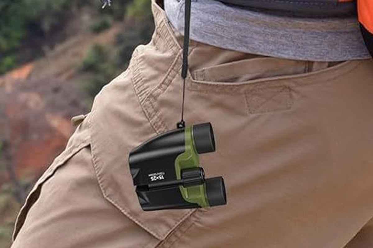 High Powered 15 x 25 Compact Binoculars With Storage Bag For Adults