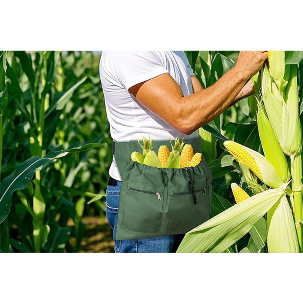 Gardening Apron with Pockets Drawstring Bag for Women and Men
