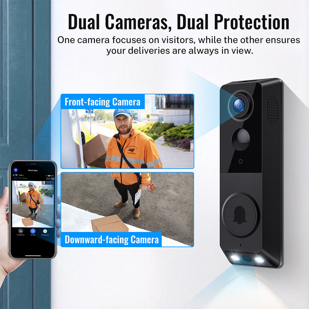 1080p FHD Security Video Dual Camera Doorbell Camera Smart AI Detection Doorbell