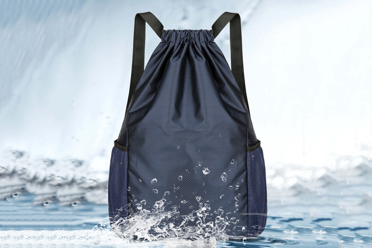 Sport Drawstring Backpack With 2 Pockets Large Capacity Basketball Bag
