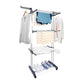 4-Tier Clothes Drying Airer Foldable Stainless Steel Movable Drying Rack