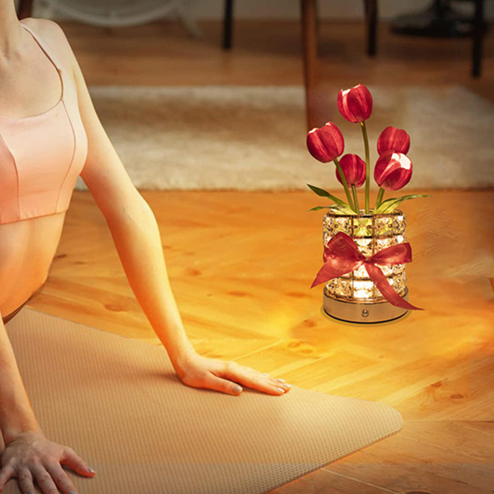 Tulip Flower Lamp Valentine Day Gifts 3 Color Dimming Night Light
