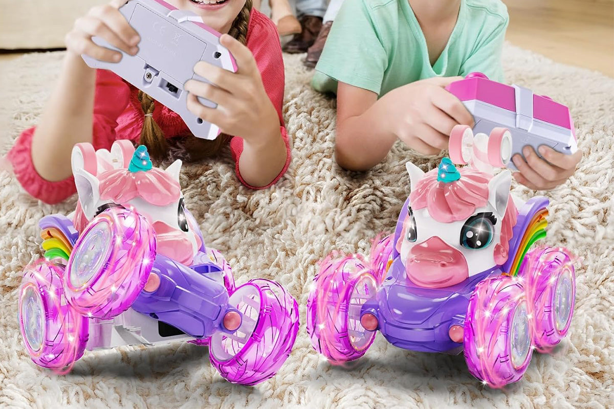 Remote Control Car 360-degree Rotating 4WD RC Stunt Twist Cars LED Lights