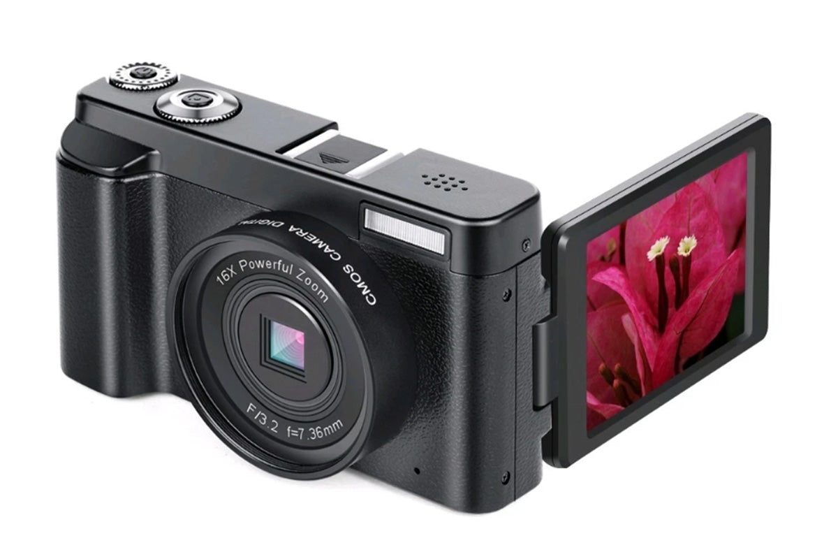4K Digital Camera 180 Degree Flip Screen 16X Zoom 48MP Autofocus for Outdoor Photography