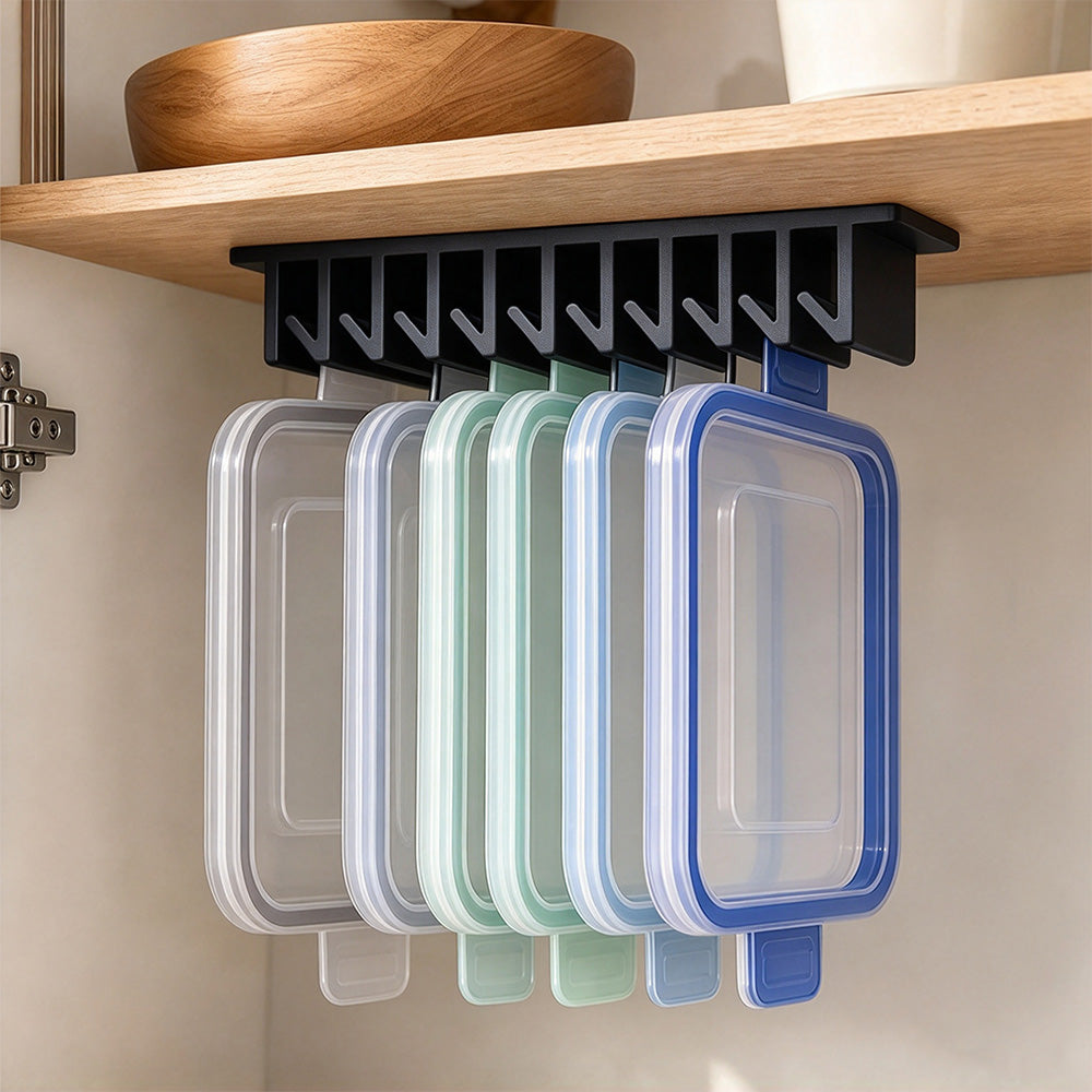 2 Pcs Under Shelf Lid Organizer Slide In for Kitchen Cabinet Storage-Style 2