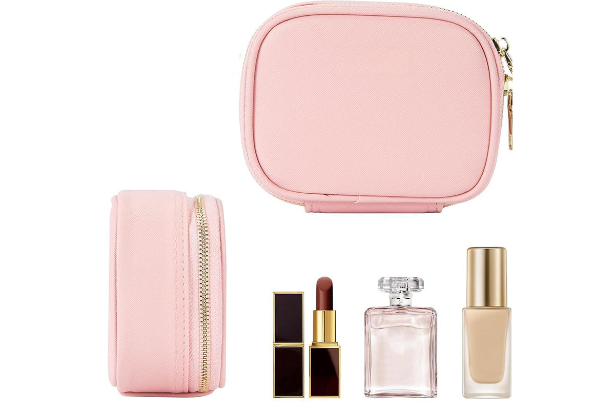 PU Leather Makeup Case Lighted Mirror LED Travel Cosmetic Organizer