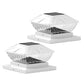 2Pcs 8LED 2 Modes Solar Powered Deck Fence Cap Lights for 4x4 5.5x5.5 Inch Posts