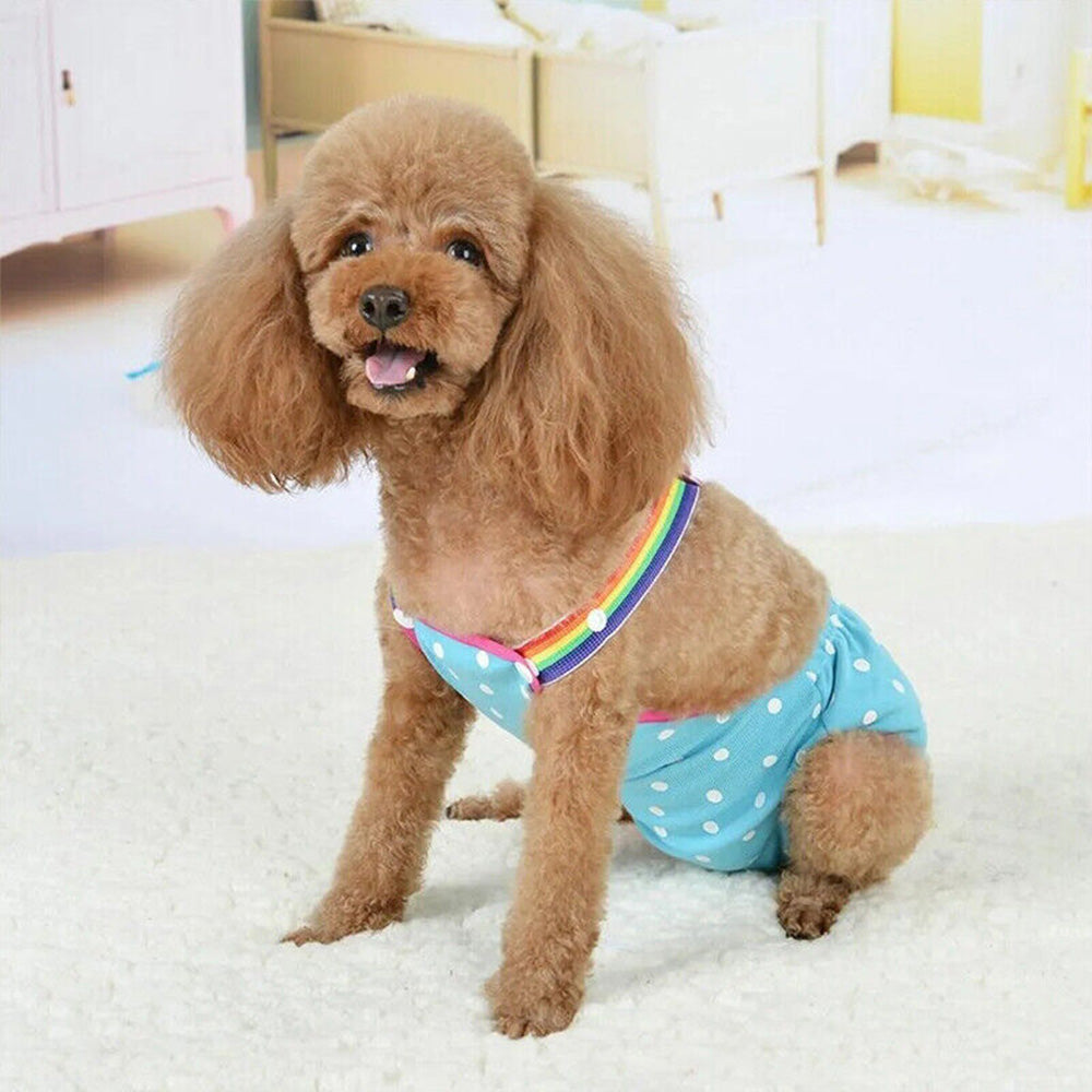 Cute Harness Female Dog Sanitary Pants Reusable Menstrual Diaper