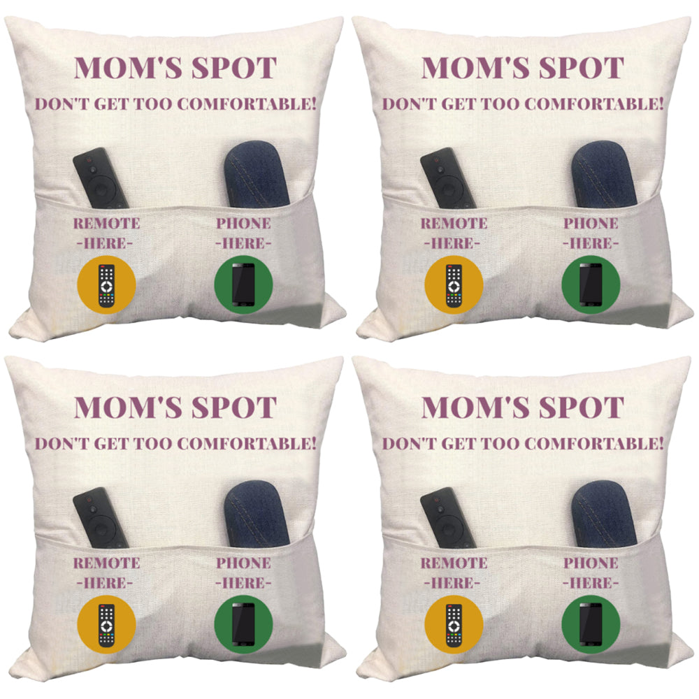 4Pcs Pillowcase with 2-Pocket for Sofa Home Decoration