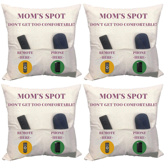 4Pcs Pillowcase with 2-Pocket for Sofa Home Decoration