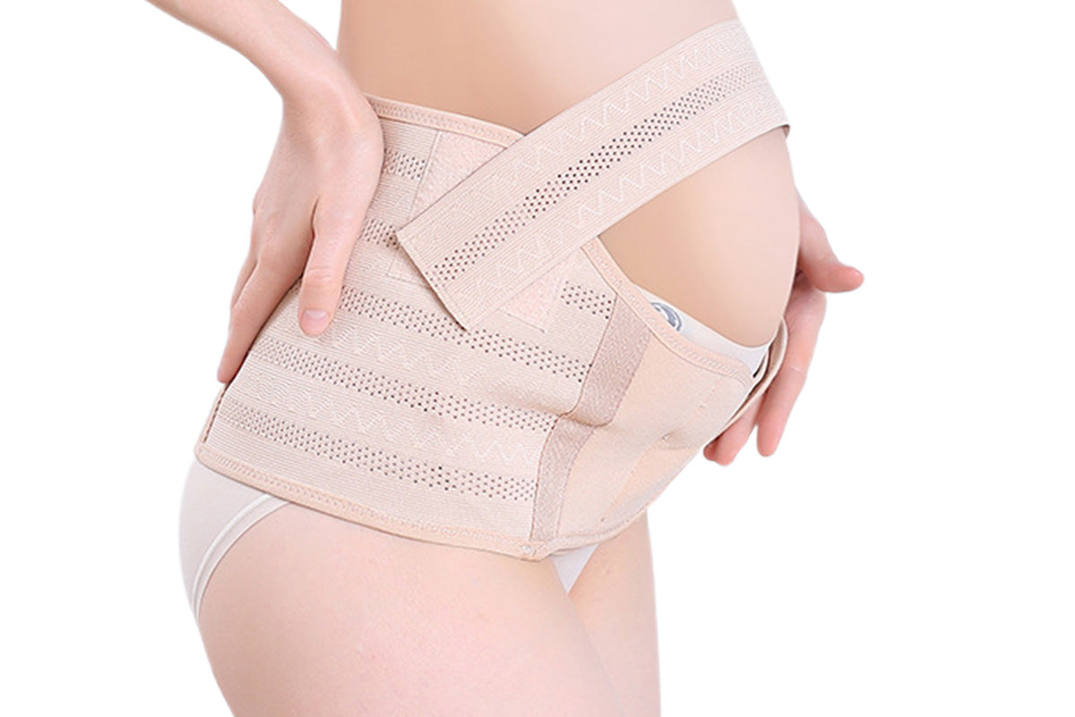 Maternity Belly Support Belt for Pregnancy with Adjustable Abdominal Support-Beige