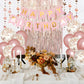 Rose Gold Happy Birthday Party Decorations Set Banner Foil Balloons Curtain Backdrop for Women Girls
